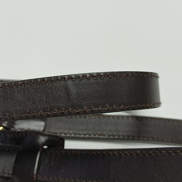 Coated Canvas Shoulder Bag Brown
