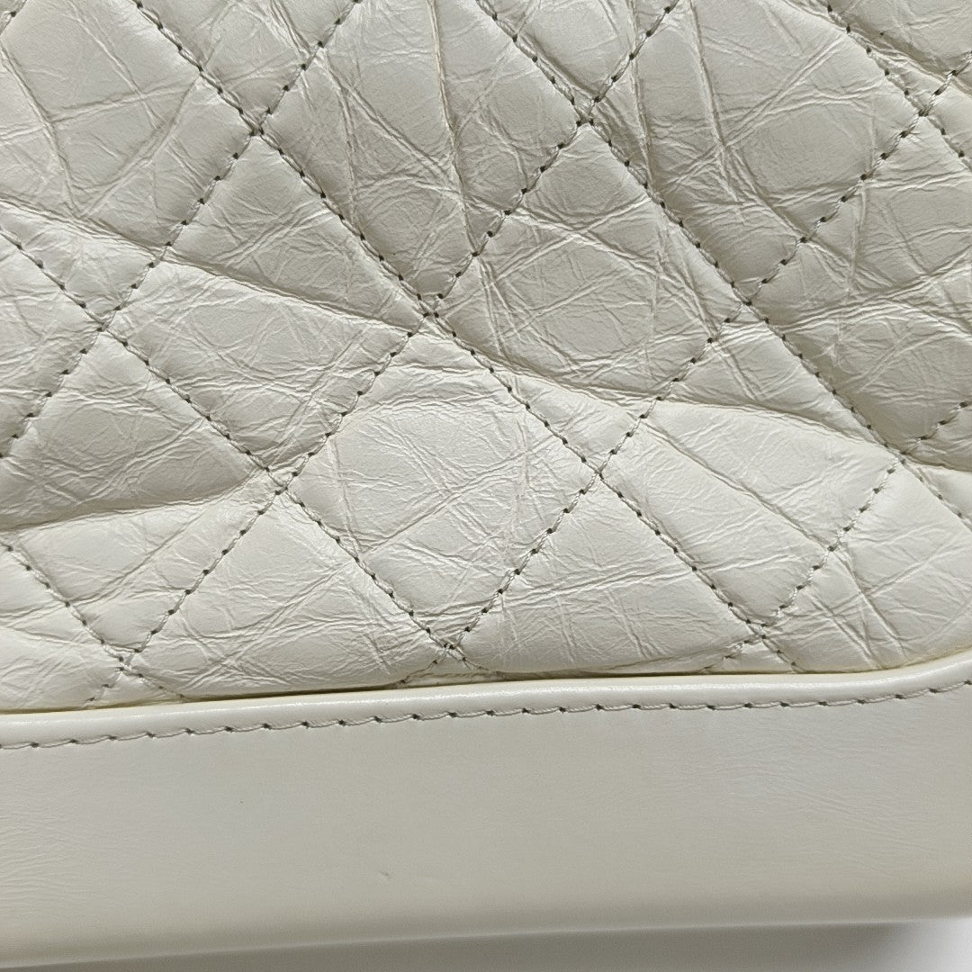 GABRIELLE Mini Quilted Calfskin White