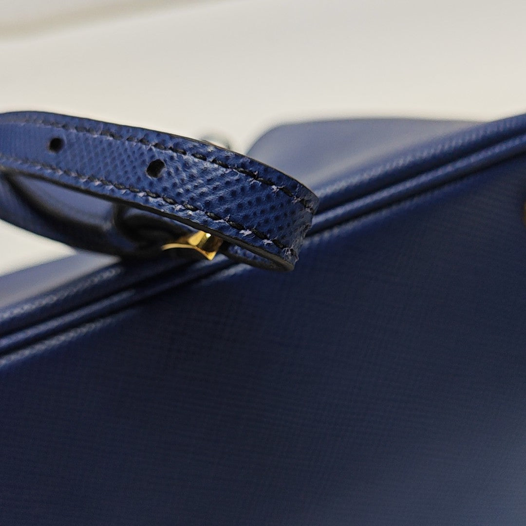 Double Medium Saffiano Calfskin Blue