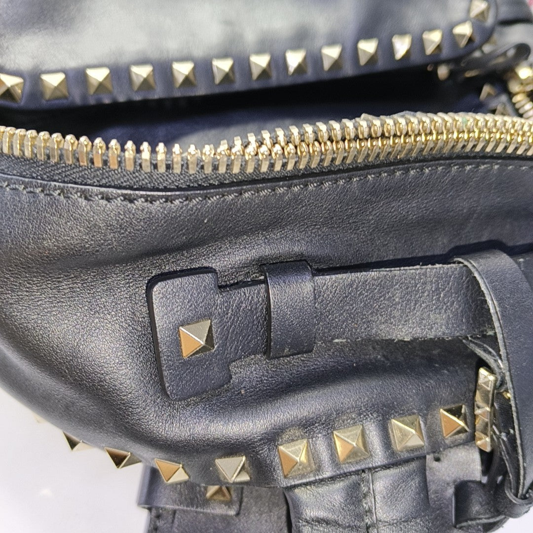 Rockstud Calfskin Black