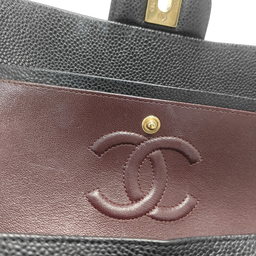 CLASSIC FLAP Small Quilted Grained Calfskin Black