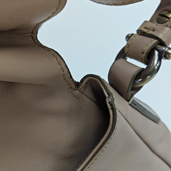 Leather Top Handle Bag Pink