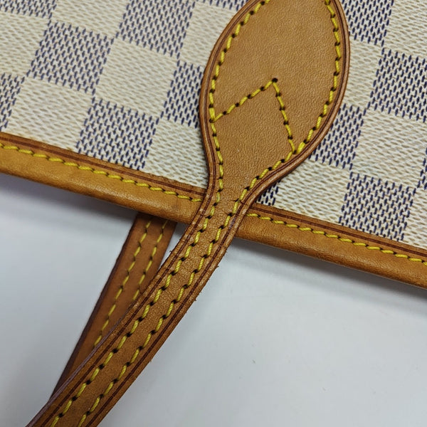 NEVERFULL MM Damier Azur Coated Canvas Beige