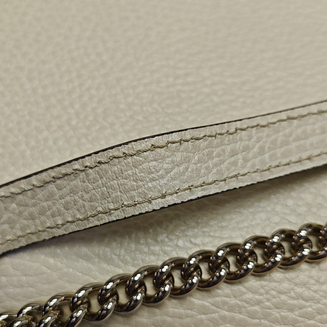 Interlocking G Small Calfskin Beige
