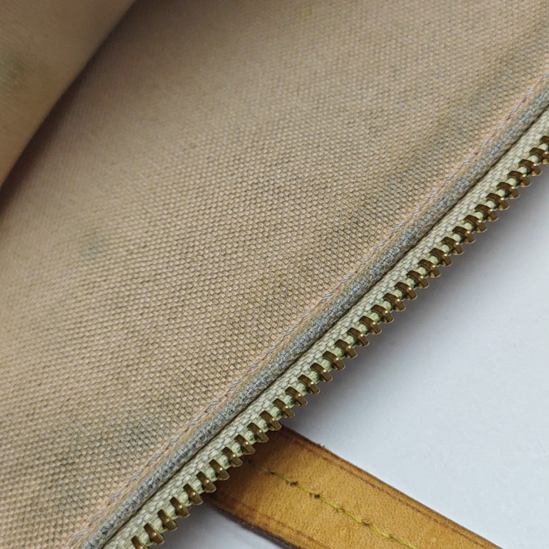 IENA MM Damier Azur Coated Canvas White