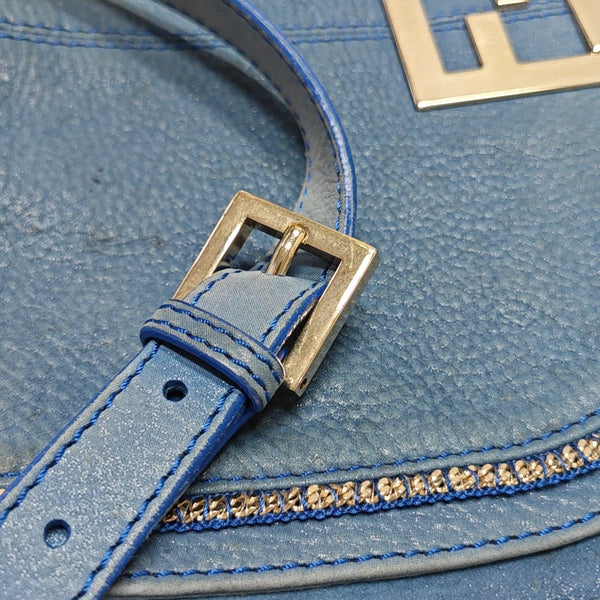 Leather Shoulder Bag Blue
