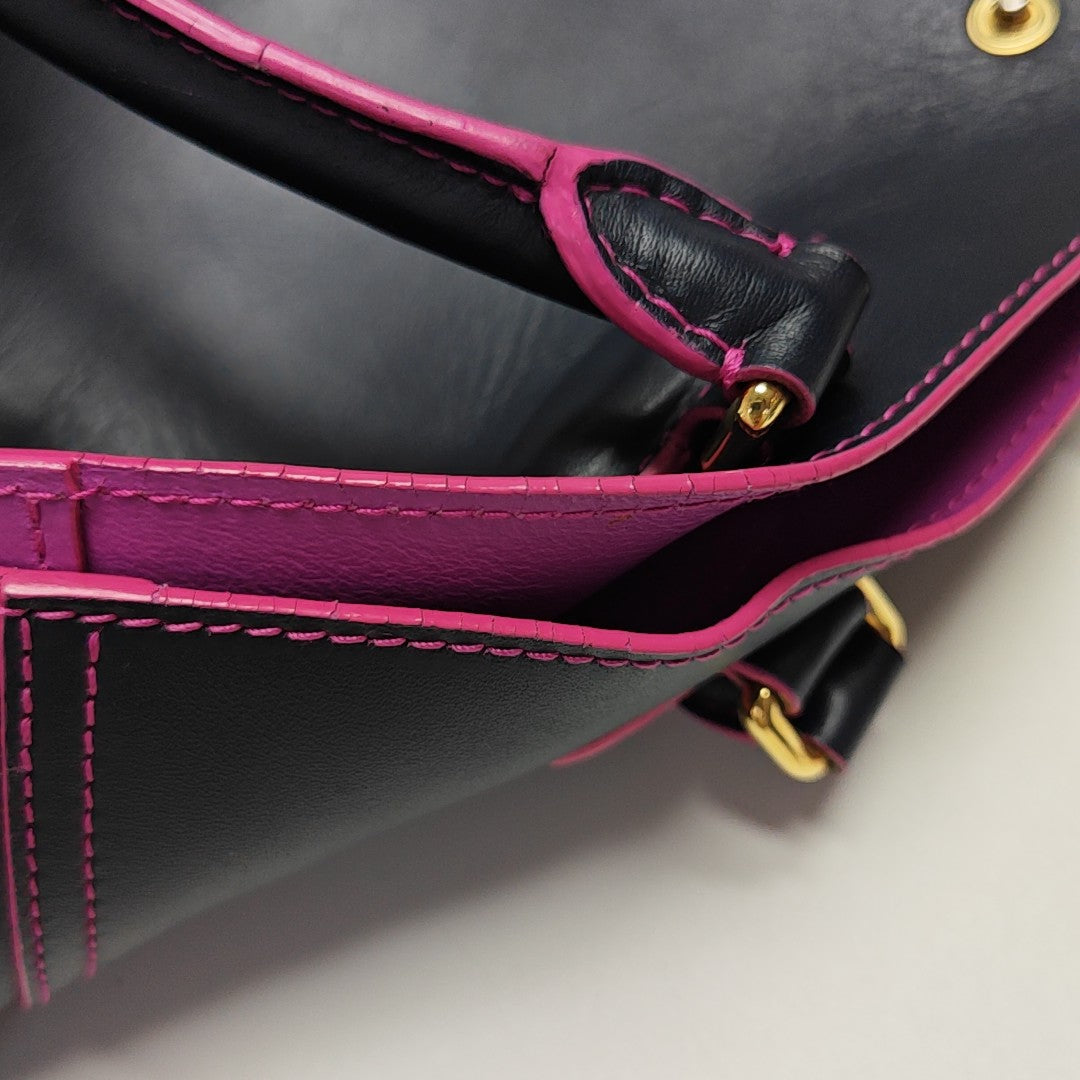 Leather Tote Bag Blue