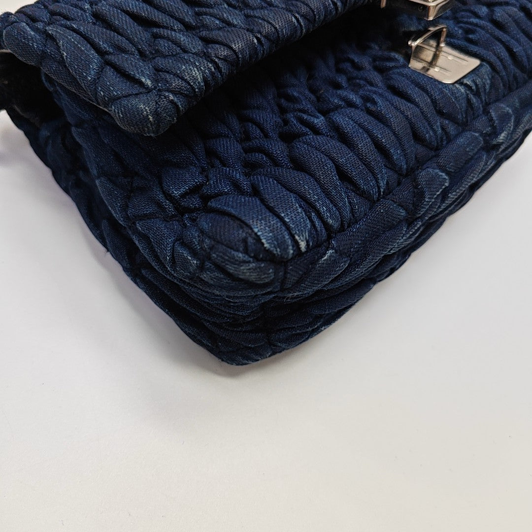 Crystal Quilted Fabric Blue