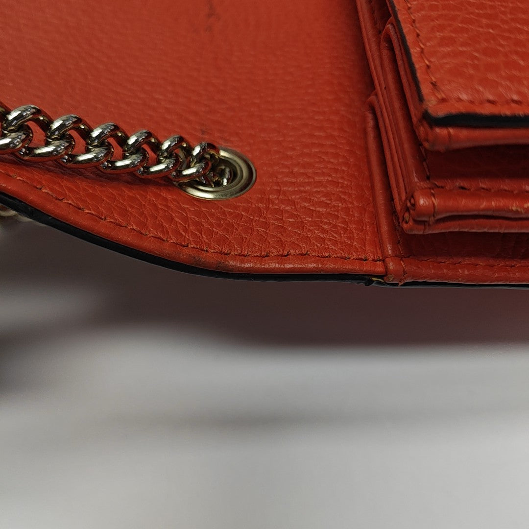 Interlocking G Small Calfskin Orange