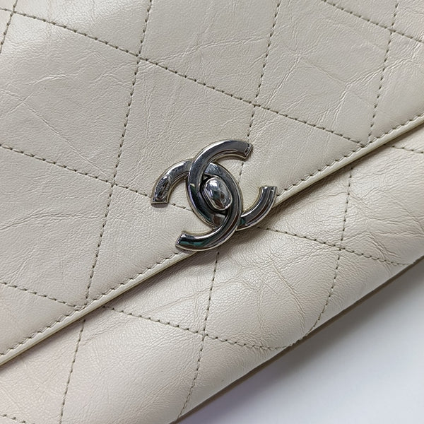 Quilted Calfskin Shoulder Bag Beige