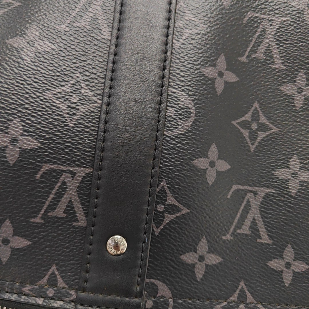 KEEPALL Monogram Coated Canvas Black