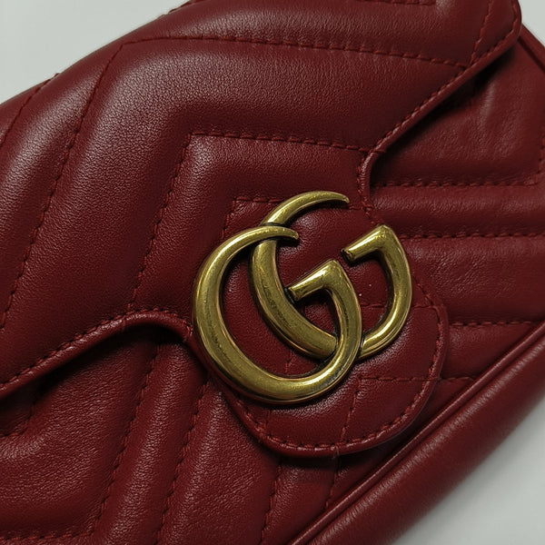GG Marmont Mini Quilted Calfskin Red