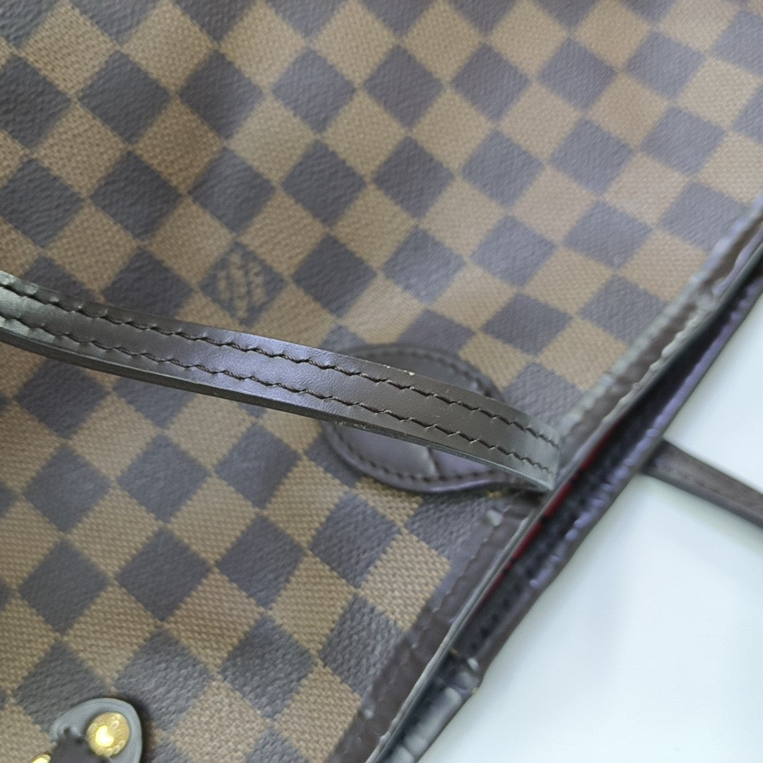 NEVERFULL GM Damier Ebene Coated Canvas Brown