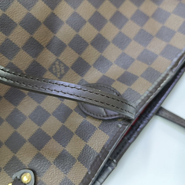 NEVERFULL GM Damier Ebene Coated Canvas Brown