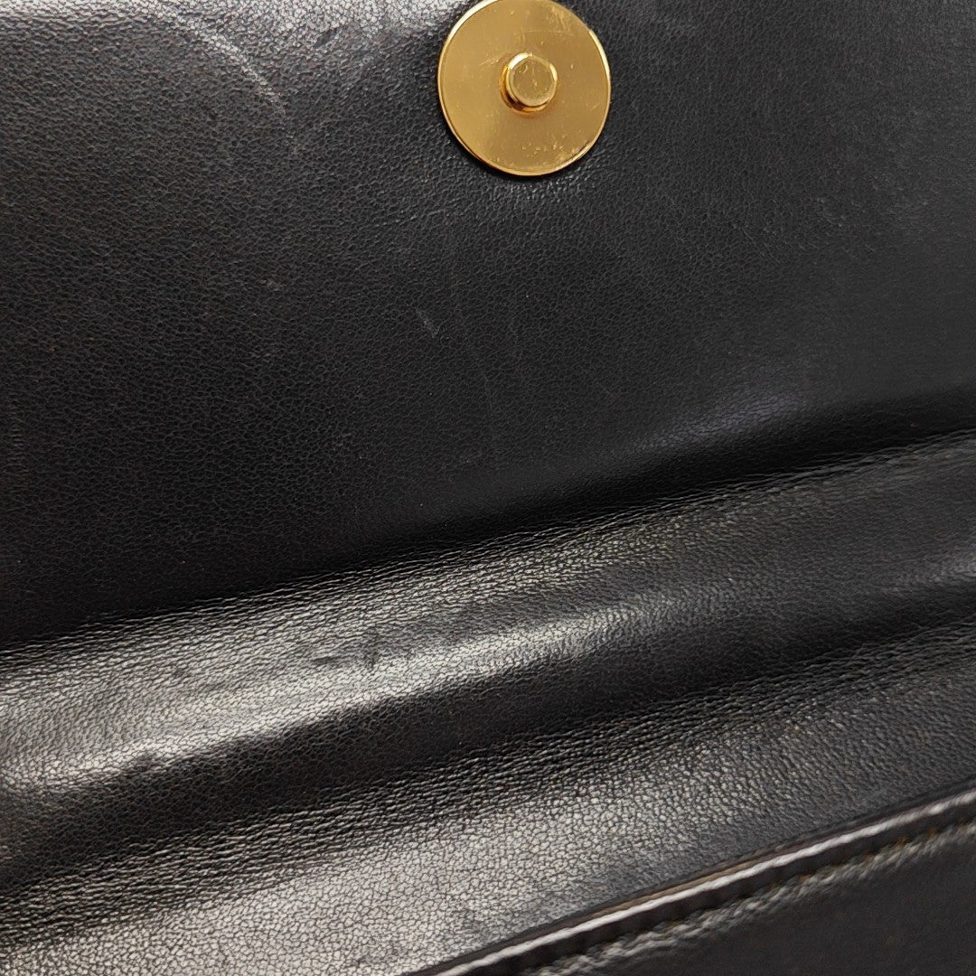 Lambskin Top Handle Bag Brown