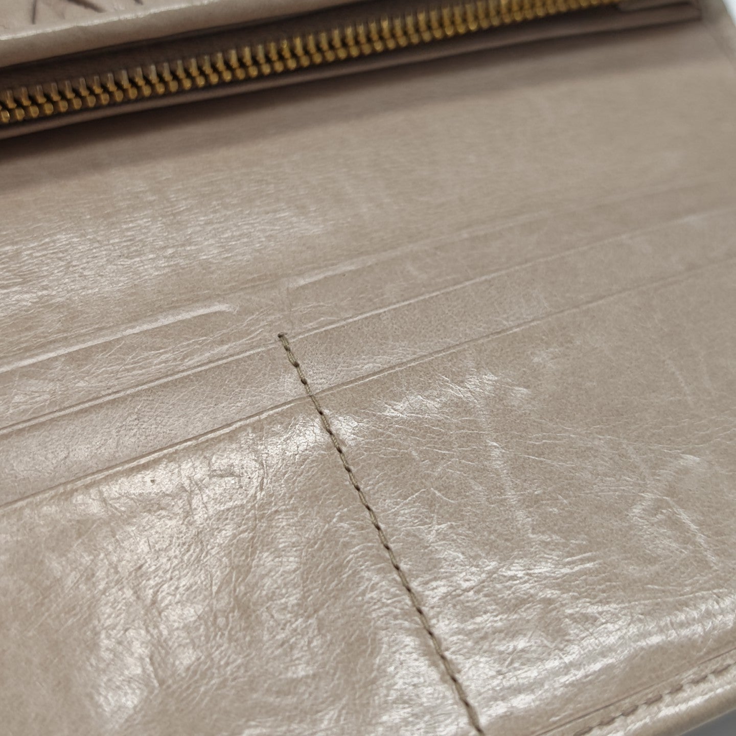 Quilted Lambskin Wallet Beige