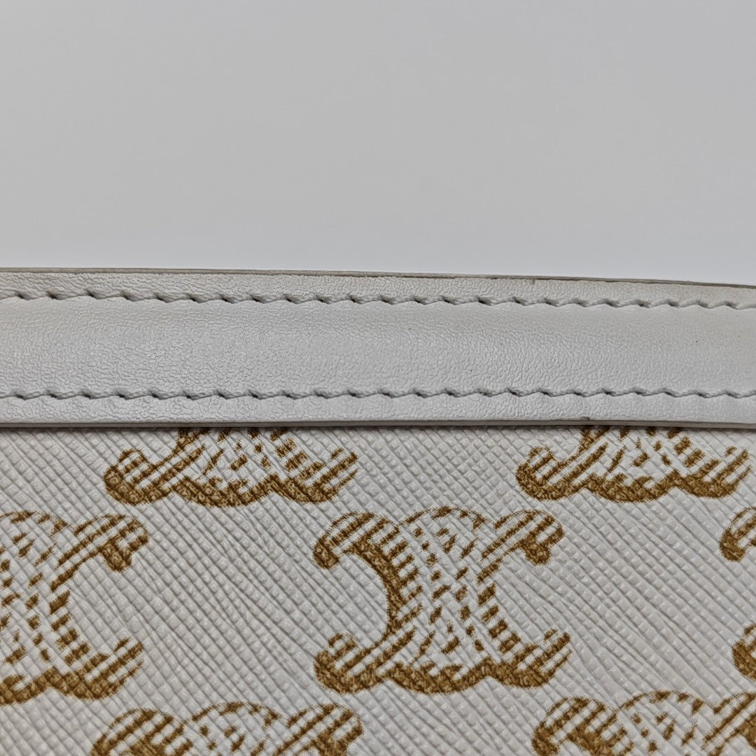 TRIOMPHE Small Coated Canvas White
