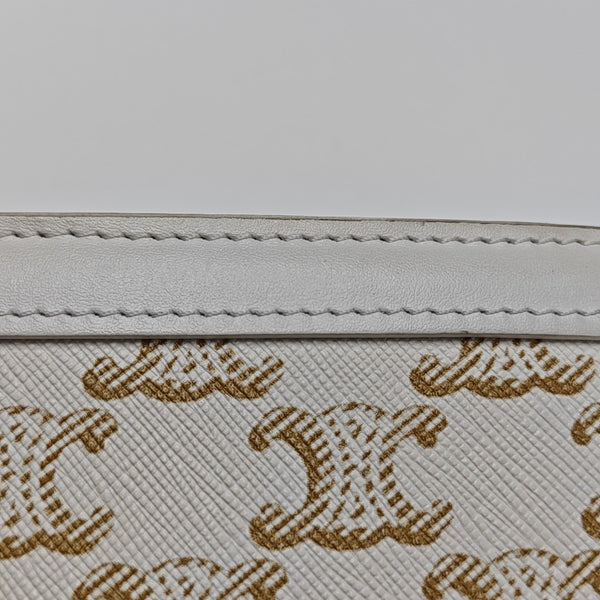 TRIOMPHE Small Coated Canvas White