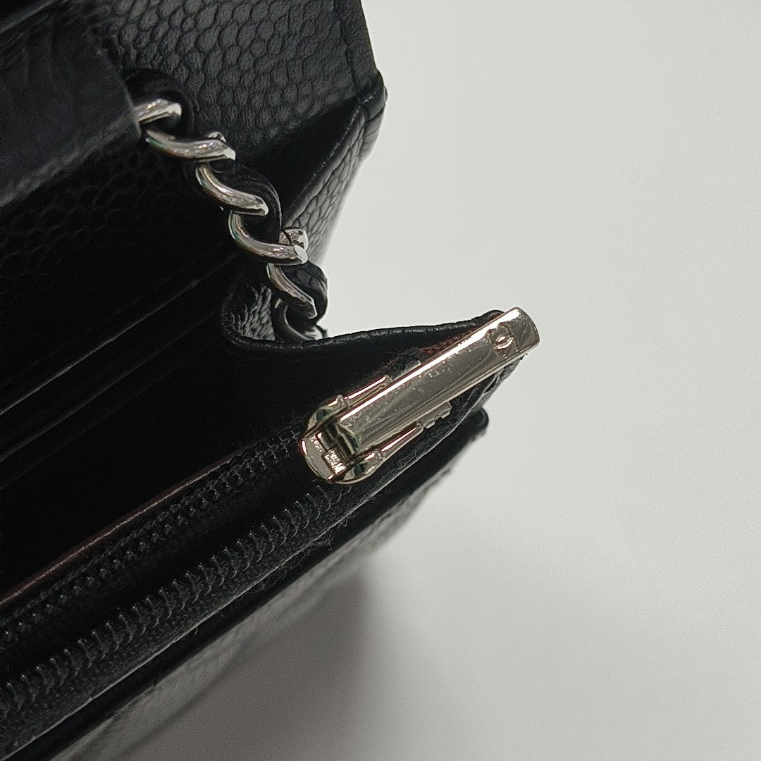 WOC Quilted Grained Calfskin Black