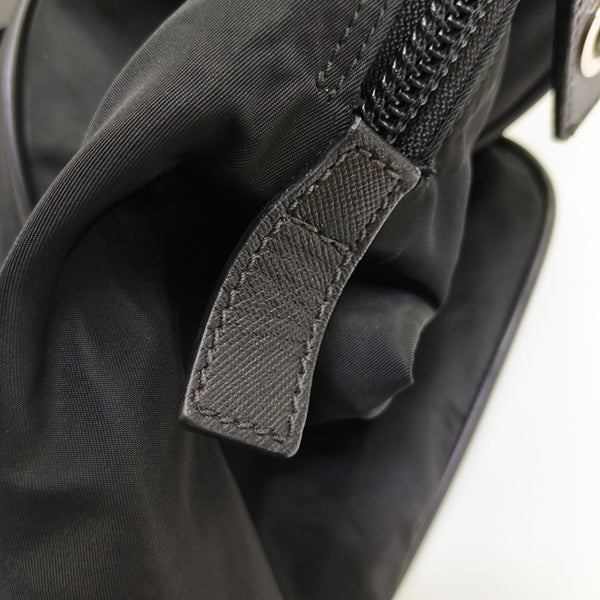 Nylon Top Handle Bag Black