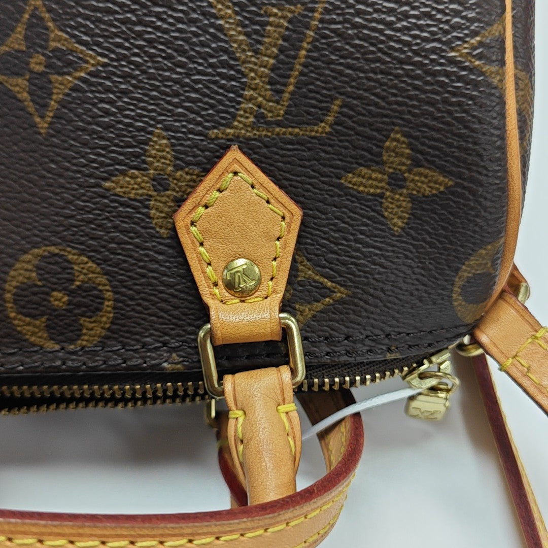 SPEEDY Nano Monogram Coated Canvas Brown