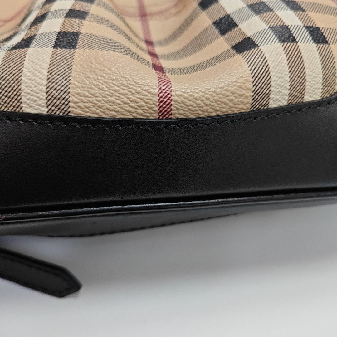 Coated Canvas Shoulder Bag Beige