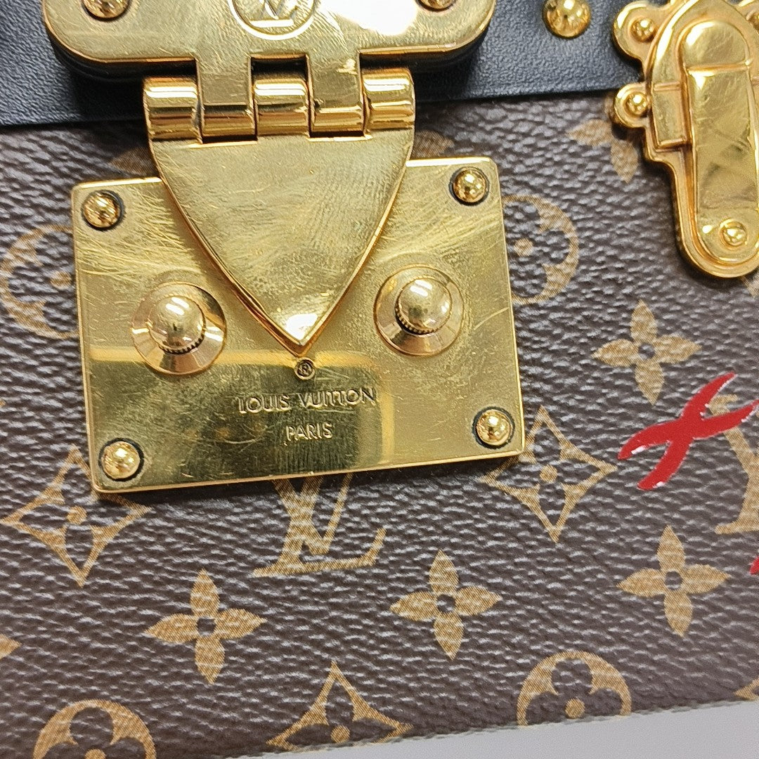 PETITE MALLE Monogram Coated Canvas Brown