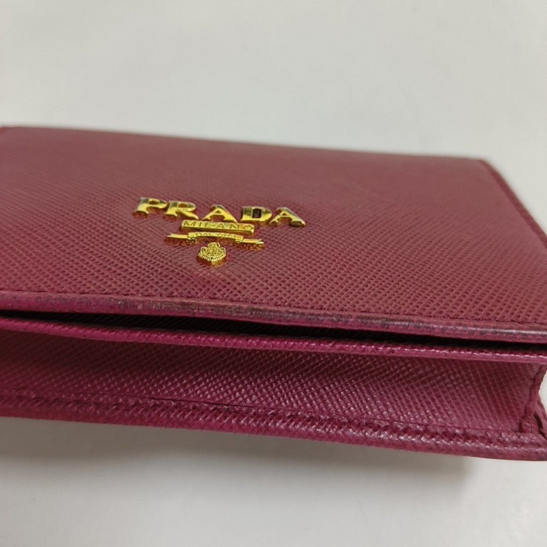 Saffiano Calfskin Card Holder Red