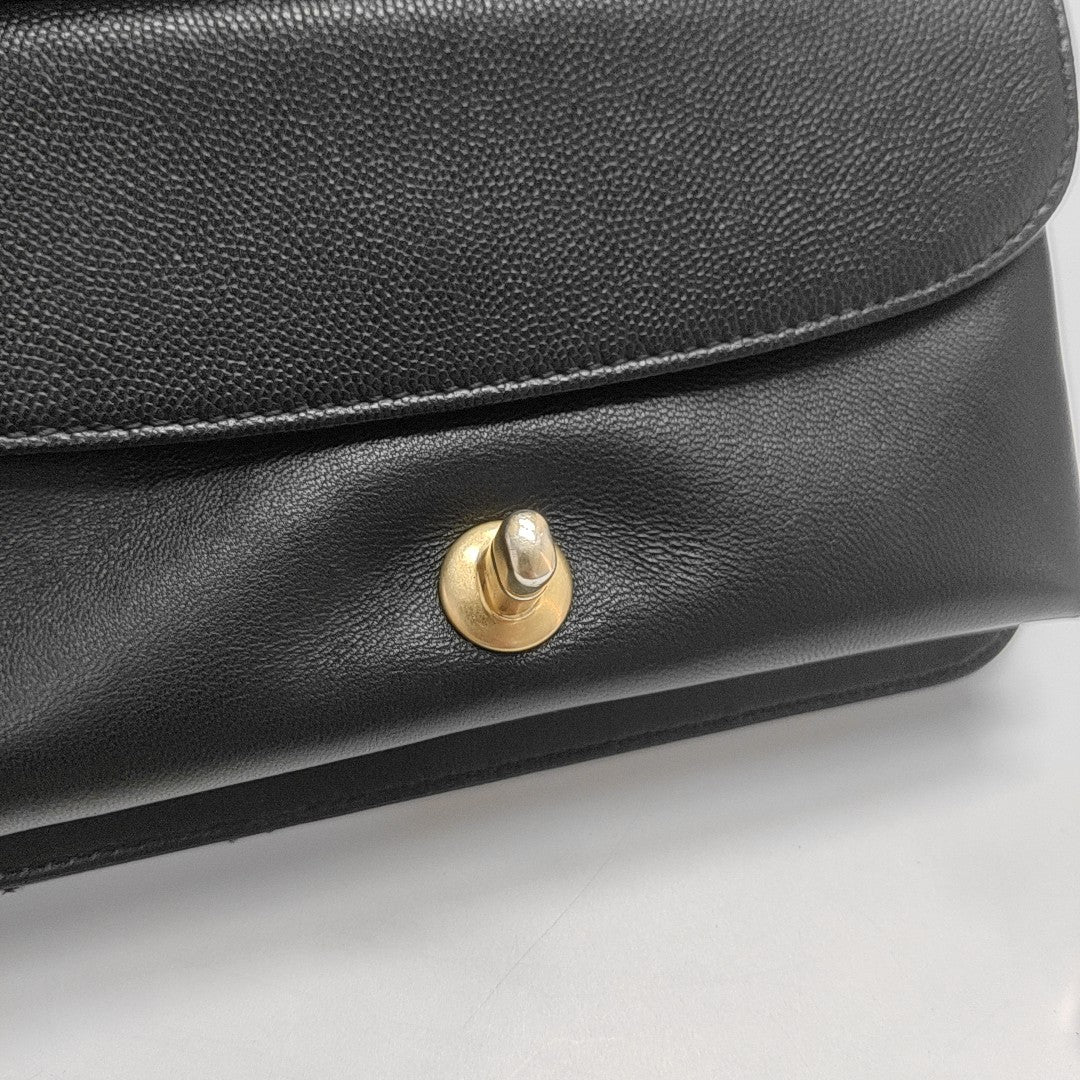 Quilted Grained Calfskin Mini Black