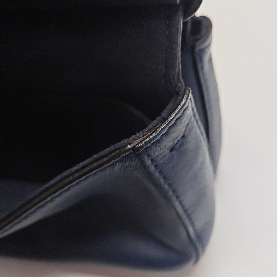 Calfskin Shoulder Bag Blue