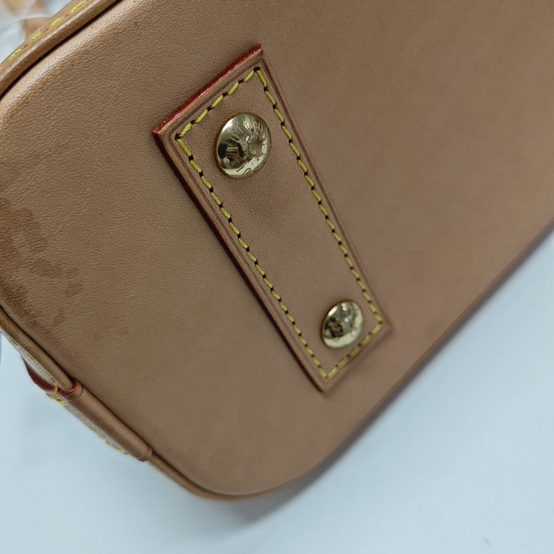 ALMA BB Monogram Coated Canvas Brown