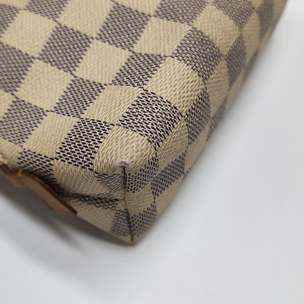 COSMETIC PM Damier Azur Coated Canvas White