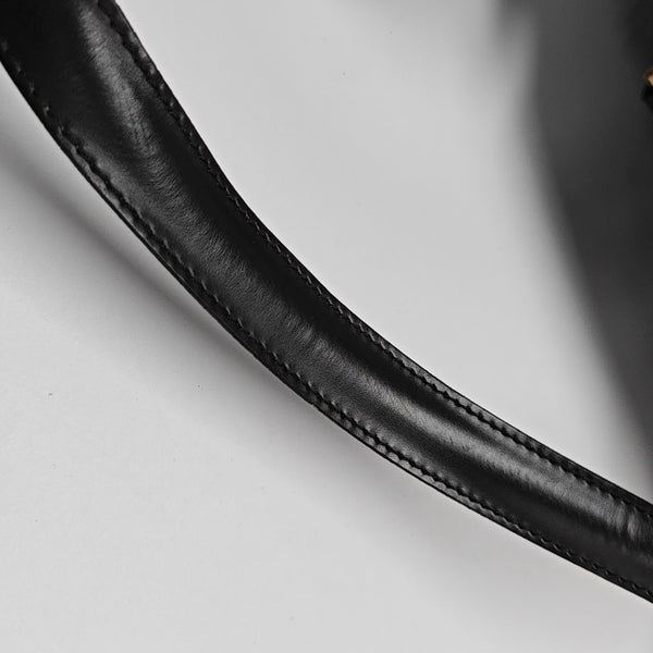 Calfskin Top Handle Bag Black