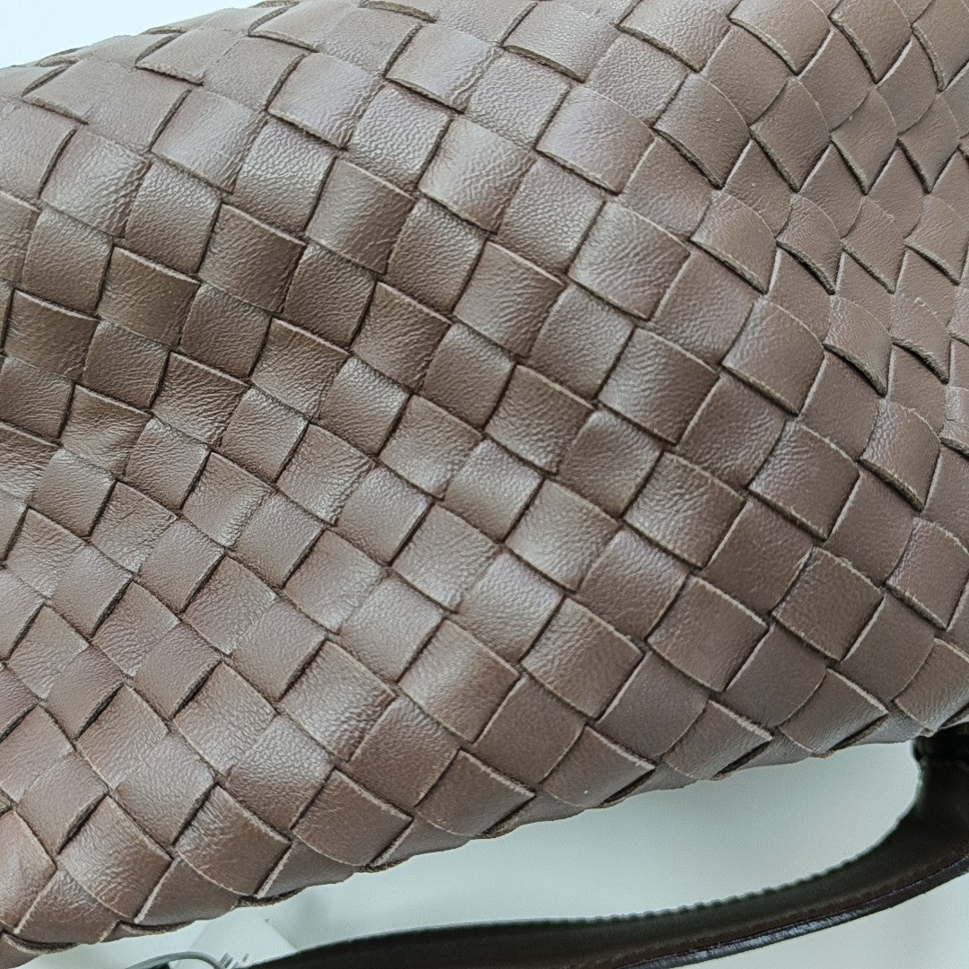 Lambskin Top Handle Bag Brown