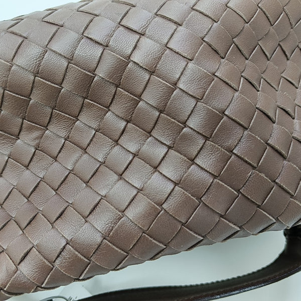 Lambskin Top Handle Bag Brown