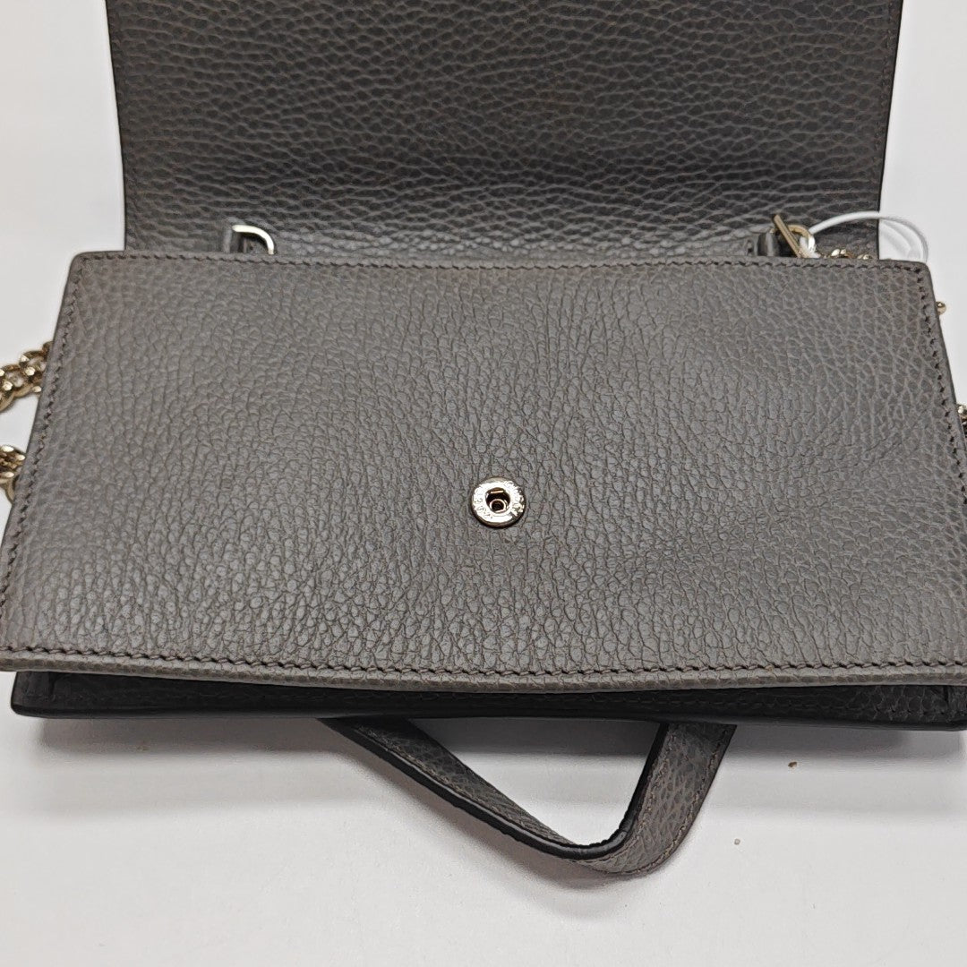 Interlocking G Small Calfskin Gray