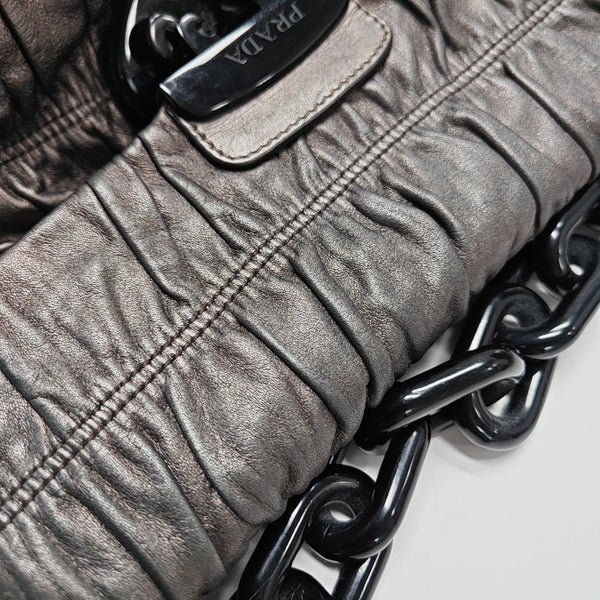 Quilted Lambskin Shoulder Bag Gray
