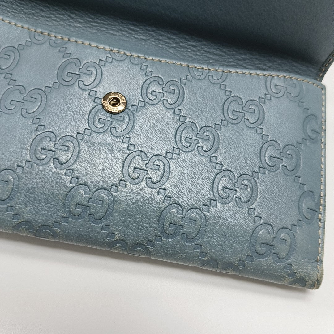 Monogram Leather Wallet Blue