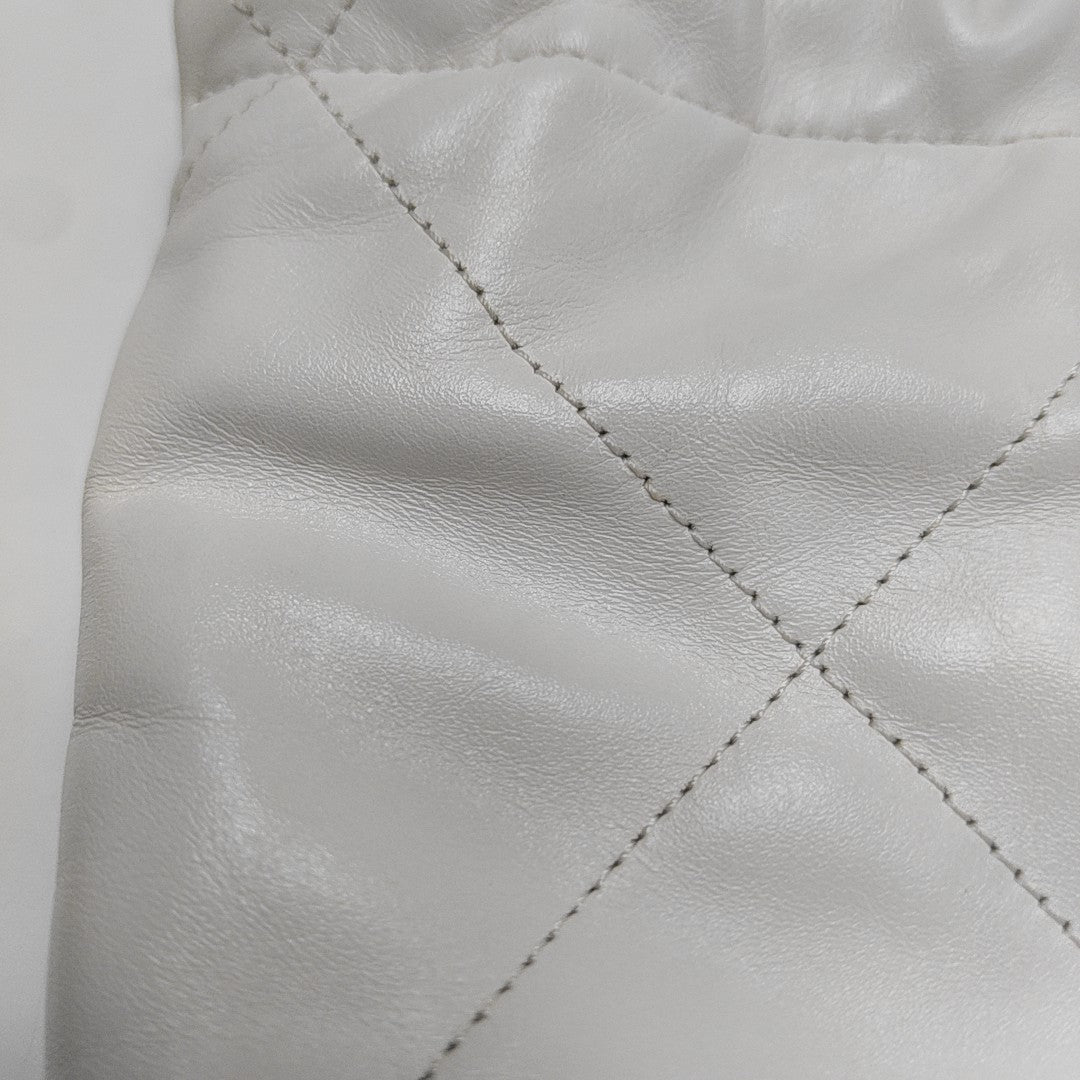 CHANEL 22 Mini Quilted Calfskin White