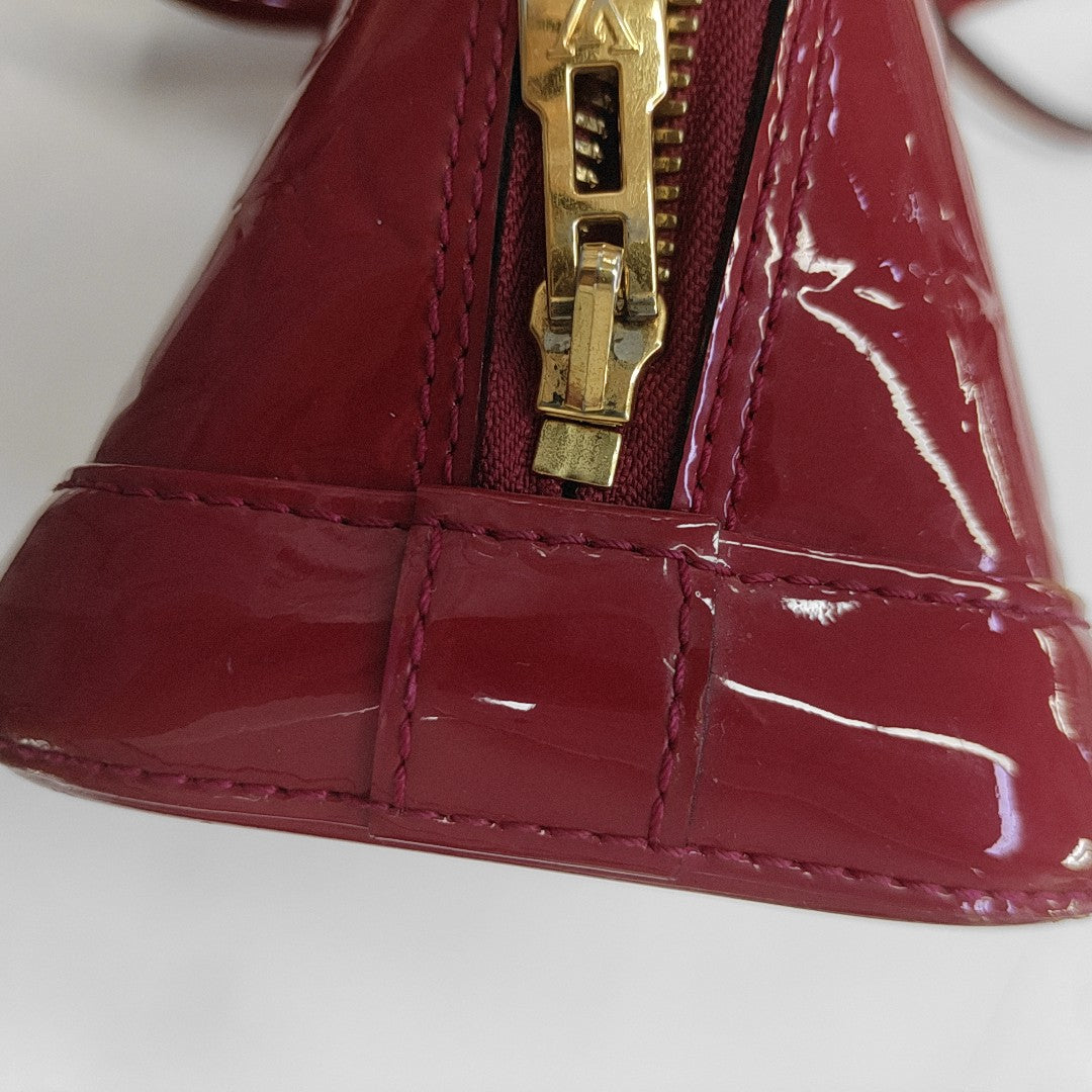 ALMA BB Monogram Patent Leather Red