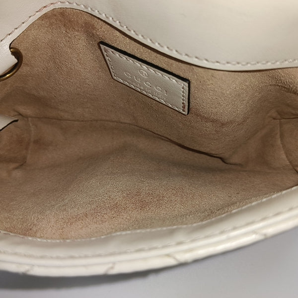 GG Marmont Mini Quilted Calfskin White