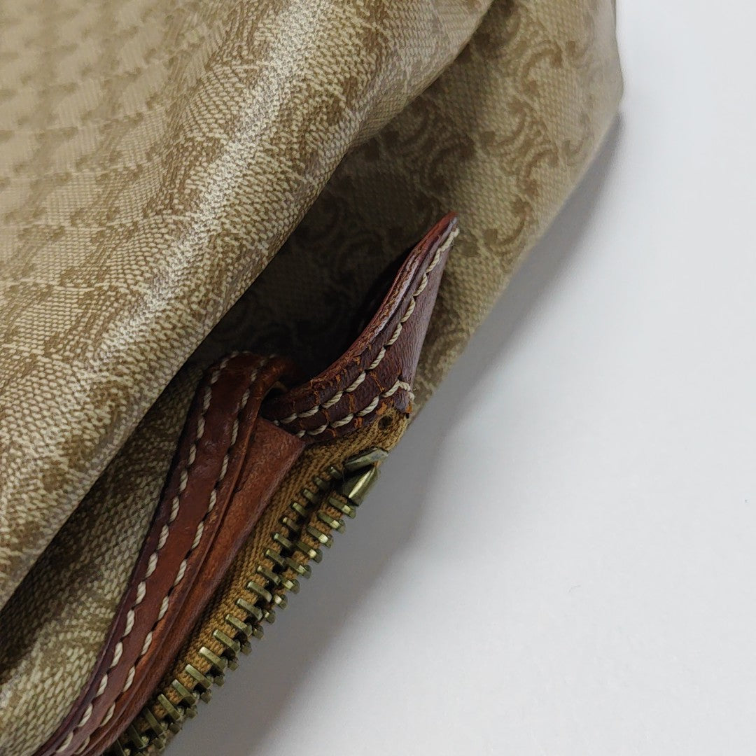 Coated Canvas Clutch Beige