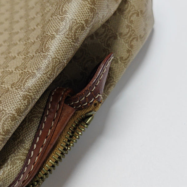 Coated Canvas Clutch Beige