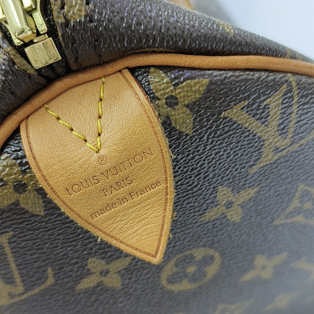 SPEEDY 30 Monogram Coated Canvas Brown
