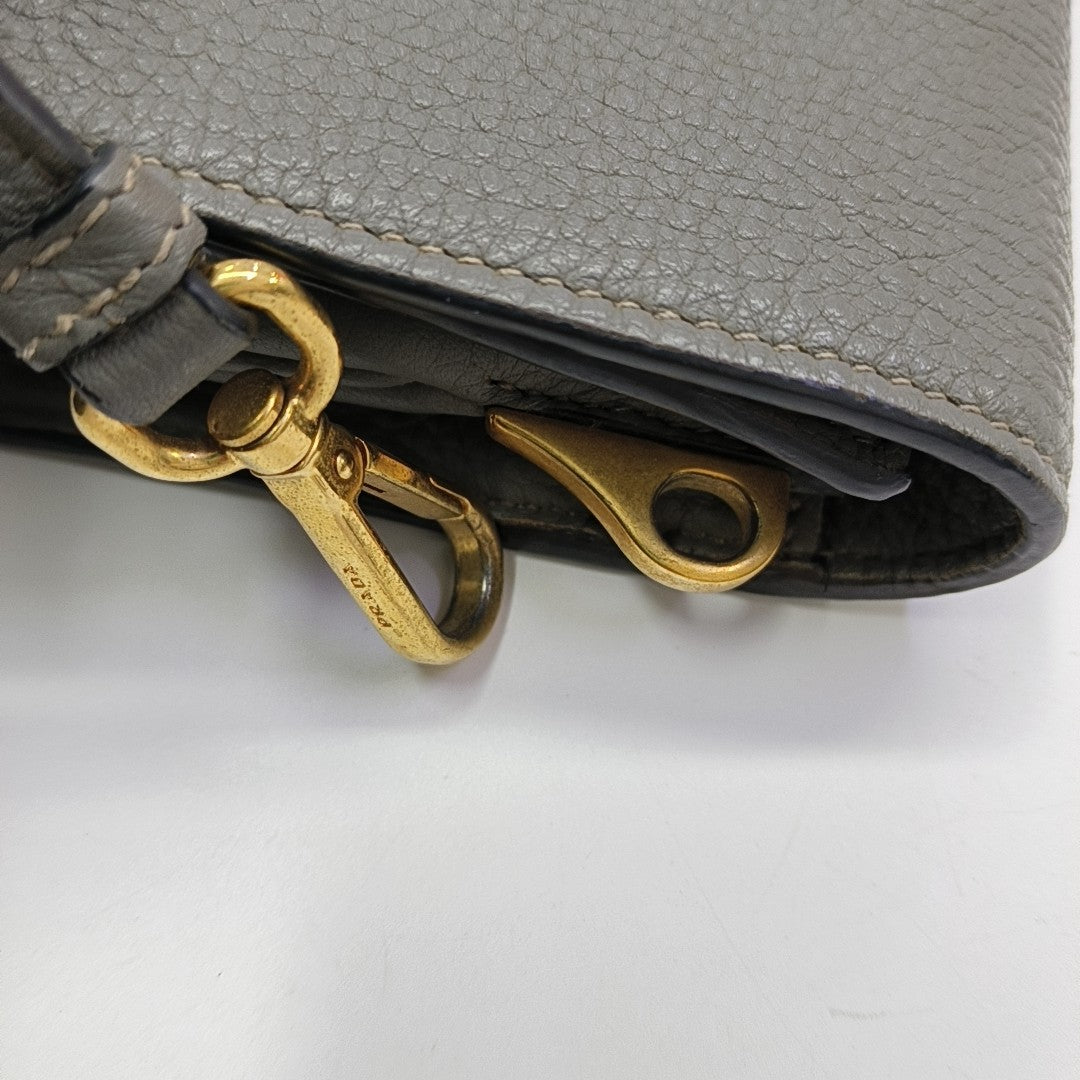 Calfskin Shoulder Bag Gray