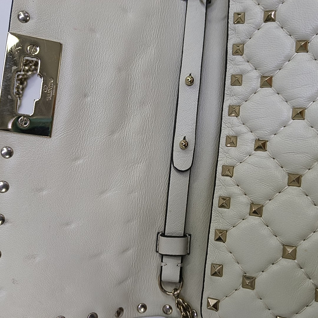 Spike Up Quilted Lambskin White