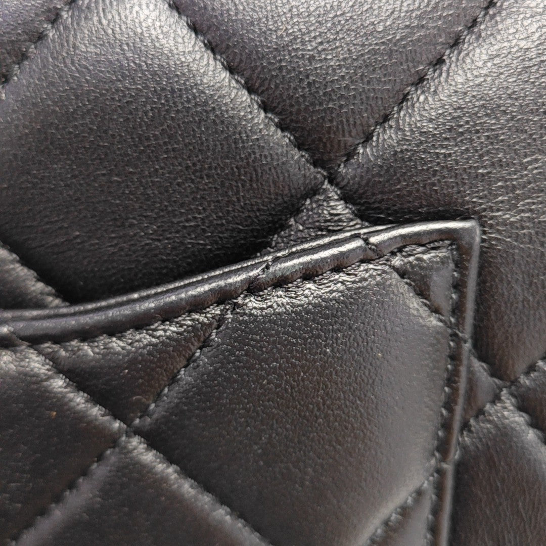 Quilted Lambskin Shoulder Bag Black