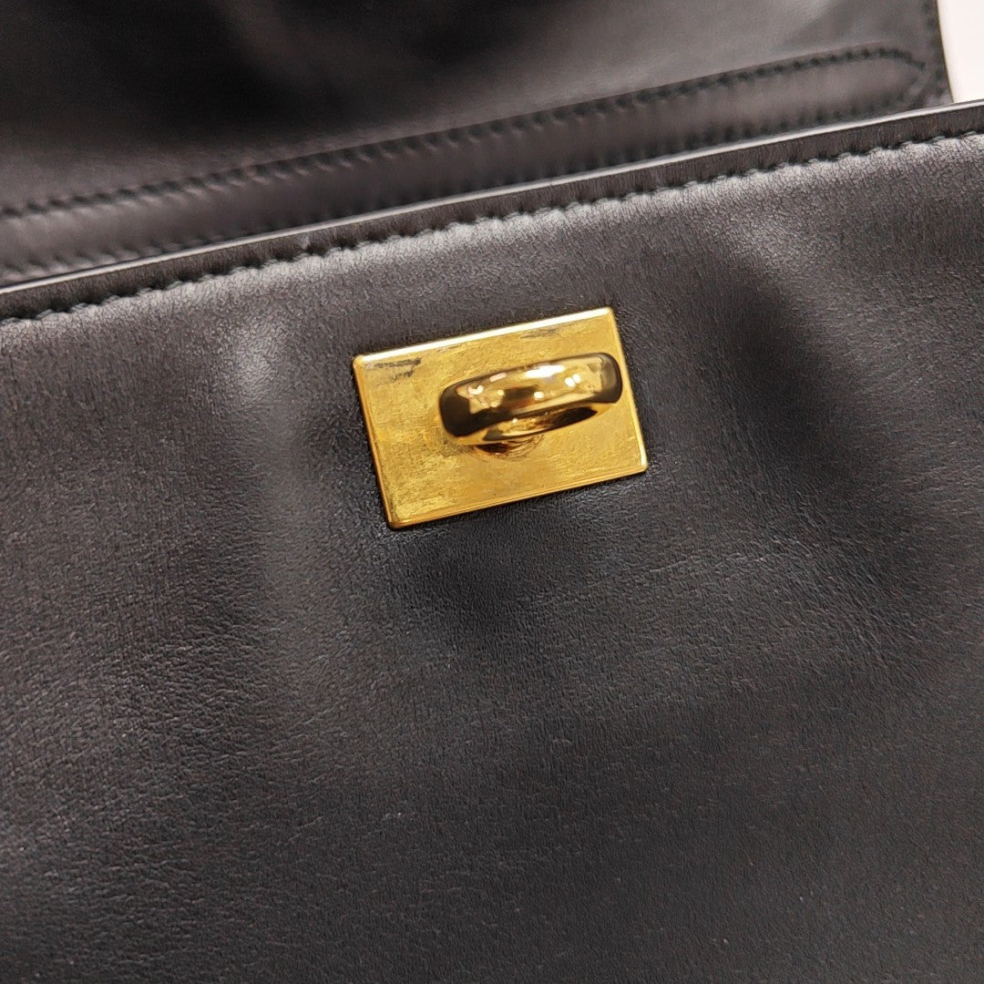 Calfskin Shoulder Bag Mini Black