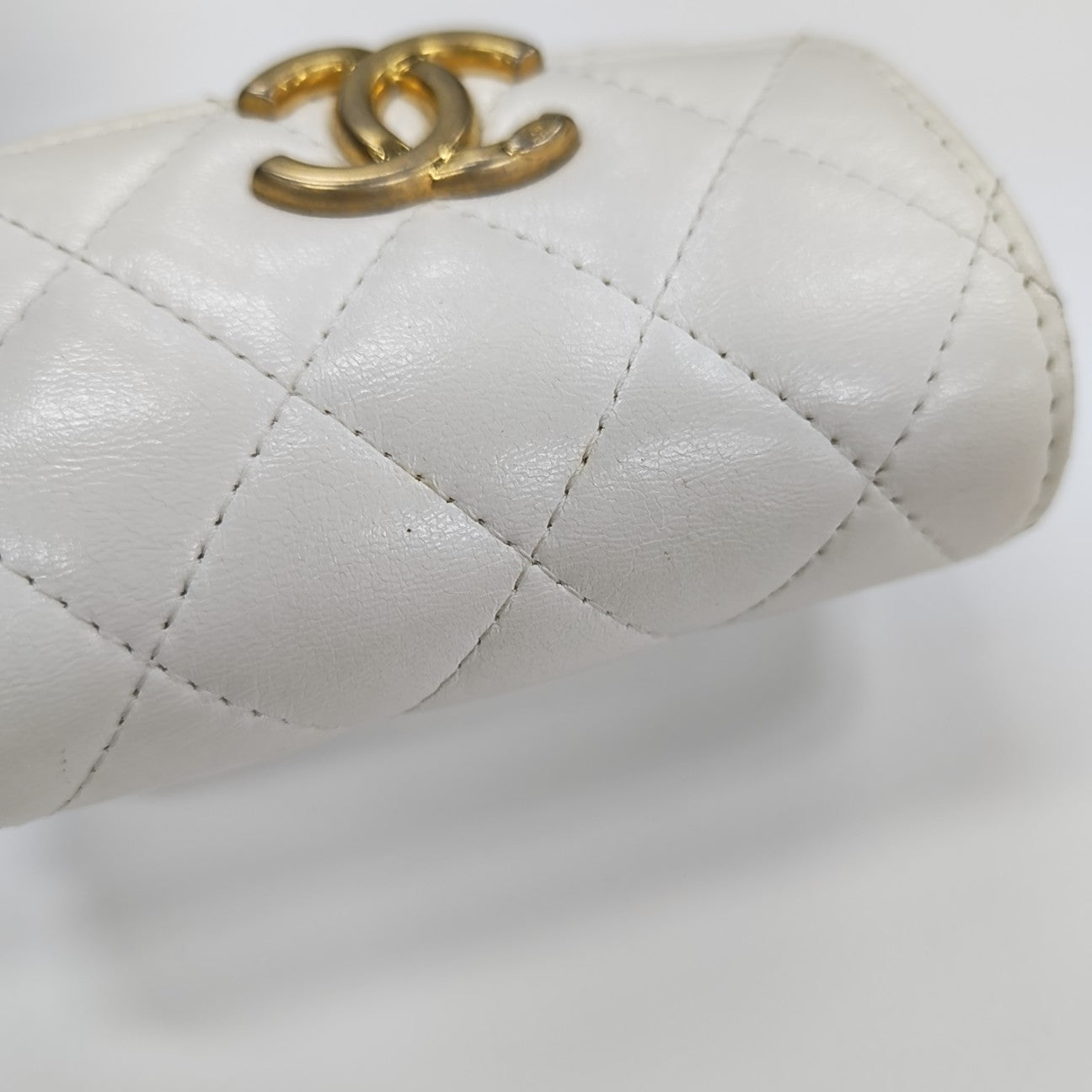 Quilted Calfskin Belt Bag White