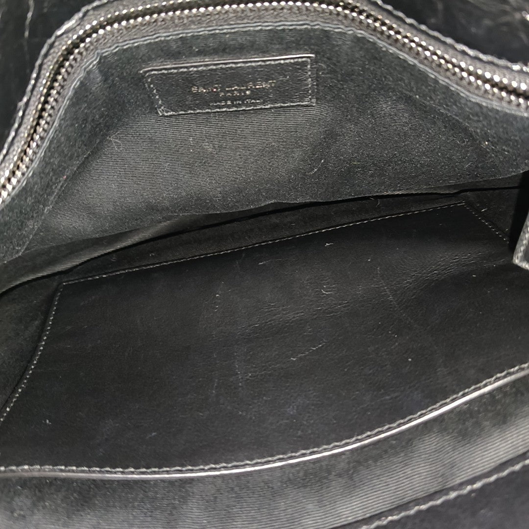 NIKI Medium Chevron Calfskin Black